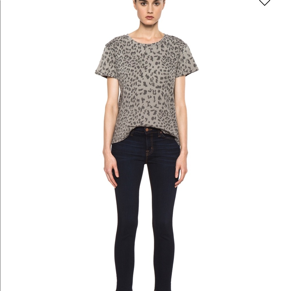 CURRENT/ELLIOTT NWT Grey Leopard Freshman Tee Sz S - Picture 2 of 6